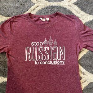 Vintage Y2K American Eagle Outfitters Russian Long Sleeved Graphic Tee